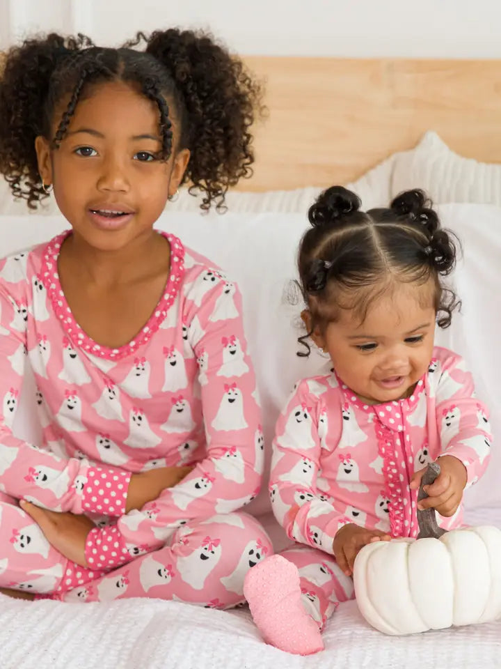 Baby Girls Ghostie Girls Bamboo Viscose Footed Ruffle One Piece Pajama