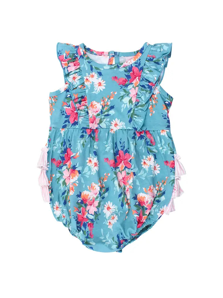Baby Girls Fancy Me Floral Tank Waterfall Romper