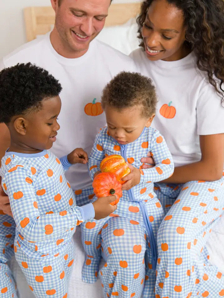 Baby Pumpkin Patch Gingham Bamboo Viscose Footed One